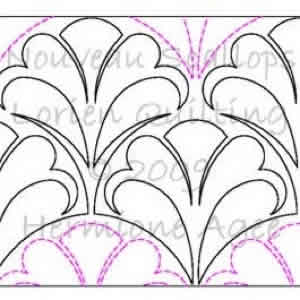 Digital Quilting Design Nouveau Scallops by Lorien Quilting.