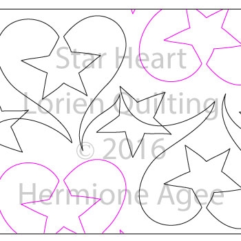 Digital Quilting Design Star Heart by Lorien Quilting.