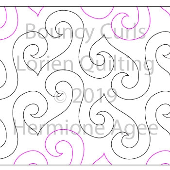 Bouncy Curls by Lorien Quilting. This image demonstrates how this computerized pattern will stitch out once loaded on your robotic quilting system. A full page pdf is included with the design download.