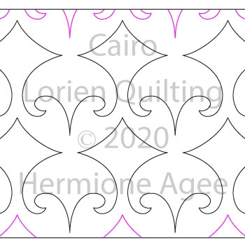 Cairo by Lorien Quilting. This image demonstrates how this computerized pattern will stitch out once loaded on your robotic quilting system. A full page pdf is included with the design download.