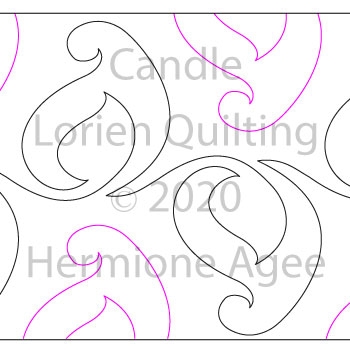 Candle by Lorien Quilting. This image demonstrates how this computerized pattern will stitch out once loaded on your robotic quilting system. A full page pdf is included with the design download.