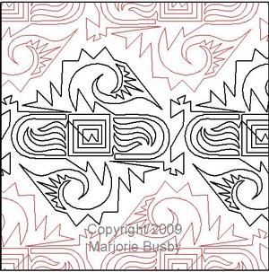 Digital Quilting Design Big Bird Mola by Marjorie Busby.