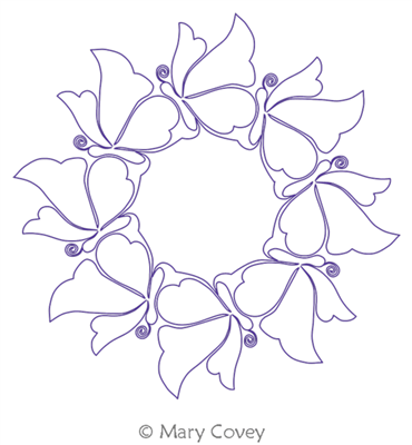 Digital Quilting Design Mary's Butterfly Wreath by Mary Covey.
