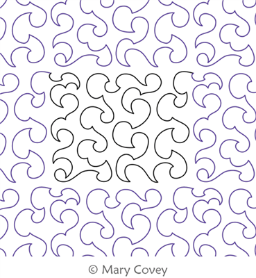 Covey Stipple by Mary Covey. This image demonstrates how this computerized pattern will stitch out once loaded on your robotic quilting system. A full page pdf is included with the design download.