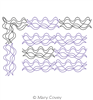 New Wave Border and Corner by Mary Covey. This image demonstrates how this computerized pattern will stitch out once loaded on your robotic quilting system. A full page pdf is included with the design download.