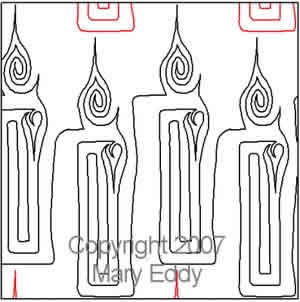 Digital Quilting Design Candle I by Mary Eddy.