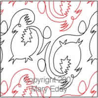 Digital Quilting Design Funky Chicken by Mary Eddy.