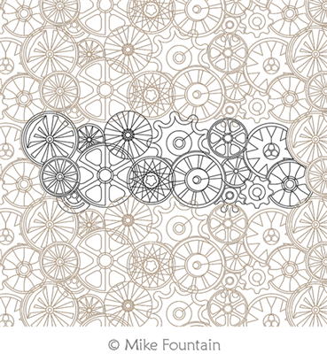 Digital Quilting Design Steam Punk Spokes by Mike Fountain