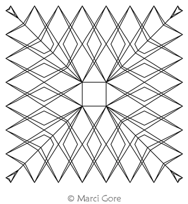 Burundi Block by Marci Gore. This image demonstrates how this computerized pattern will stitch out once loaded on your robotic quilting system. A full page pdf is included with the design download.