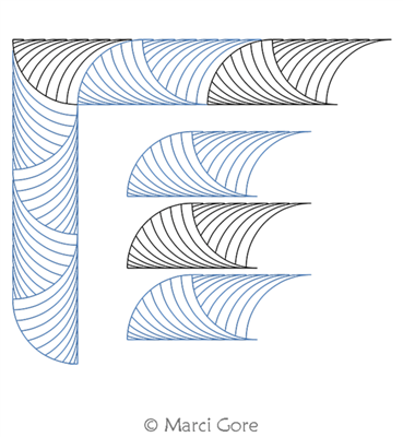 Digital Quilting Design Pipeline Border and Corner by Marci Gore.