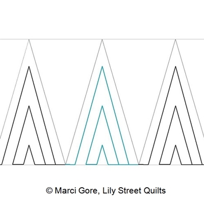Digital Quilting Design Step Triangle Medium by Marci Gore.