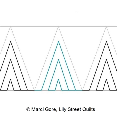 Digital Quilting Design Step Triangle Short by Marci Gore.