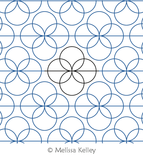 Bubble Flower  by Melissa Kelley. This image demonstrates how this computerized pattern will stitch out once loaded on your robotic quilting system. A full page pdf is included with the design download.