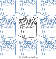 French Fries by Melissa Kelley. This image demonstrates how this computerized pattern will stitch out once loaded on your robotic quilting system. A full page pdf is included with the design download.
