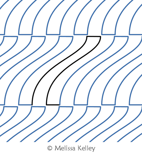 Frequency MK by Melissa Kelley. This image demonstrates how this computerized pattern will stitch out once loaded on your robotic quilting system. A full page pdf is included with the design download.