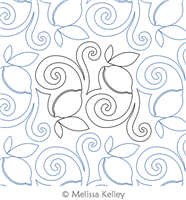 Lemon Swirl by Melissa Kelley. This image demonstrates how this computerized pattern will stitch out once loaded on your robotic quilting system. A full page pdf is included with the design download.