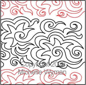 Digital Quilting Design Star Swirl by Michelle Wyman.