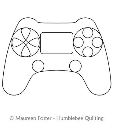 Game Controller 2 Motif by Maureen Foster. This image demonstrates how this computerized pattern will stitch out once loaded on your robotic quilting system. A full page pdf is included with the design download.