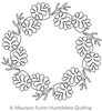 Pine Cone Sprig Wreath by Maureen Foster. This image demonstrates how this computerized pattern will stitch out once loaded on your robotic quilting system. A full page pdf is included with the design download.