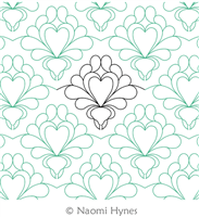 Digital Quilting Design Feathered Heart P2P by Naomi Hynes.