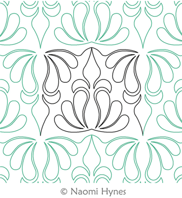 Digital Quilting Design Fleur de Plumes Pantographr by Naomi Hynes.