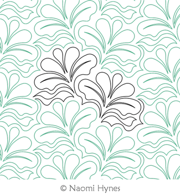 Flor Pantograph by Naomi Hynes. This image demonstrates how this computerized pattern will stitch out once loaded on your robotic quilting system. A full page pdf is included with the design download.