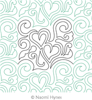 Digital Quilting Design Graffiti Love Pantograph by Naomi Hynes.