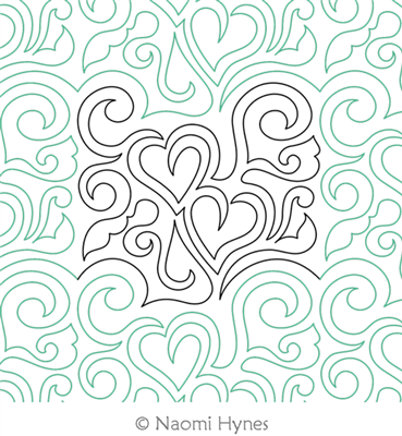 Digital Quilting Design Graffiti Love Pantograph by Naomi Hynes.