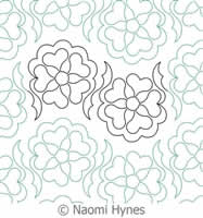 Digital Quilting Design Heart Flowers by Naomi Hynes.