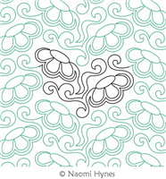 Lazy Daisy Pantograph by Naomi Hynes. This image demonstrates how this computerized pattern will stitch out once loaded on your robotic quilting system. A full page pdf is included with the design download.