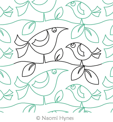 My Chicky Babe Pantograph Digital Quilting Design by Naomi Hynes.