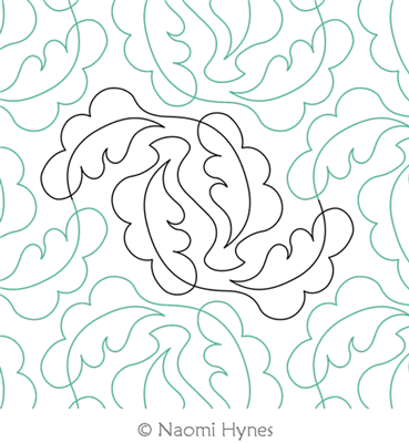 Digital Quilting Design Oak Breeze Pantograph by Naomi Hynes.