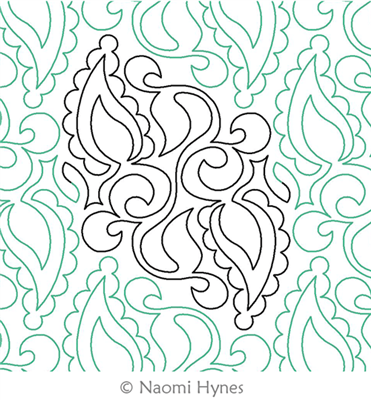 Digital Quilting Design Paisley Passion Pantograph by Naomi Hynes.