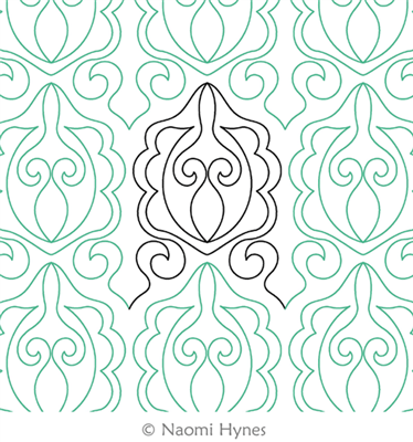 Digital Quilting Design Saree Flourish by Naomi Hynes.