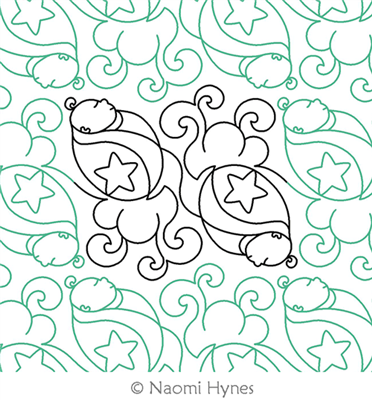 Sleepy Baby Pantograph Digital Quilting Design by Naomi Hynes.