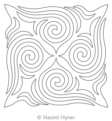 Elemental Block by Naomi Hynes. This image demonstrates how this computerized pattern will stitch out once loaded on your robotic quilting system. A full page pdf is included with the design download.