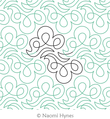 Loopty Loo Pantograph by Naomi Hynes. This image demonstrates how this computerized pattern will stitch out once loaded on your robotic quilting system. A full page pdf is included with the design download.