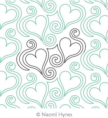 Love Dance Pantograph by Naomi Hynes. This image demonstrates how this computerized pattern will stitch out once loaded on your robotic quilting system. A full page pdf is included with the design download.
