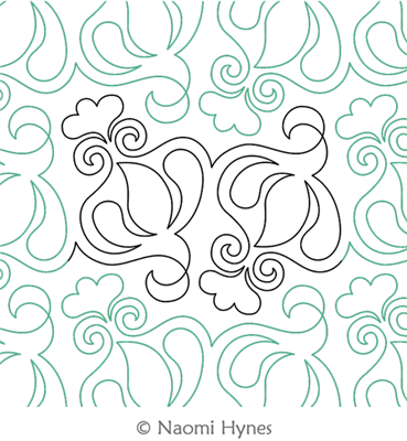 Miss Fancy Pantograph by Naomi Hynes. This image demonstrates how this computerized pattern will stitch out once loaded on your robotic quilting system. A full page pdf is included with the design download.