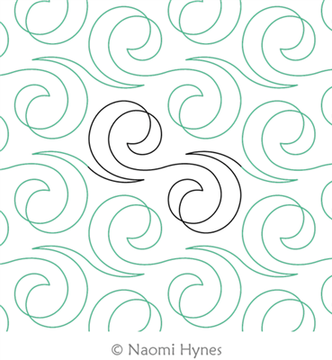 Windswept Pantograph by Naomi Hynes. This image demonstrates how this computerized pattern will stitch out once loaded on your robotic quilting system. A full page pdf is included with the design download.