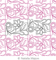 Digital Quilting Design Birdsong Flowers E2E by Natalia Majors.