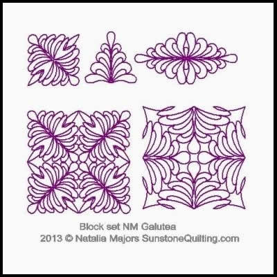 Digital Quilting Design Block Set Galutea by Natalia Majors.