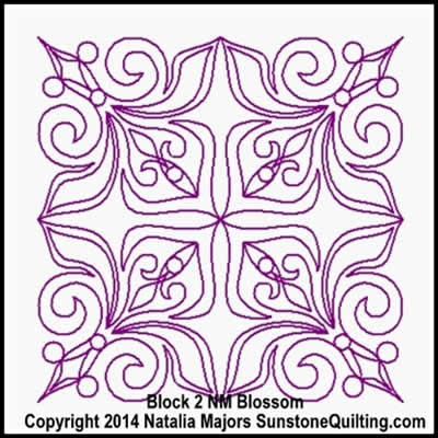 Digital Quilting Design Blossom Block 2 by Natalia Majors.