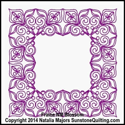 Digital Quilting Design Blossom Frame by Natalia Majors.