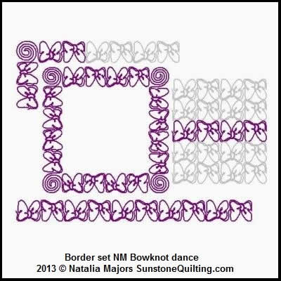 Digital Quilting Design Border Set Bowknot Dance by Natalia Majors.