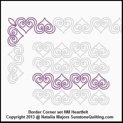 Digital Quilting Design Border Set Heartfelt by Natalia Majors.