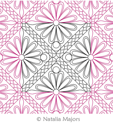 Digital Quilting Design Daisy Lace Double E2E by Natalia Majors.