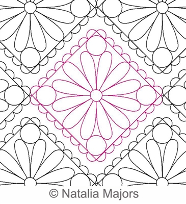 Digital Quilting Design Daisy Lace E2E by Natalia Majors.