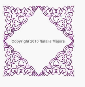 Digital Quilting Design Deco Frame by Natalia Majors.