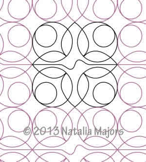 Digital Quilting Design Geometric Flowers Border or Panto by Natalia Majors.